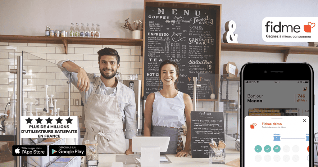 Appli Fidme spécialiste de la fidélité - La création d'une carte et d'un programme de fidélité désormais GRATUIT pour les Commerces de Proximité et les Restaurants !