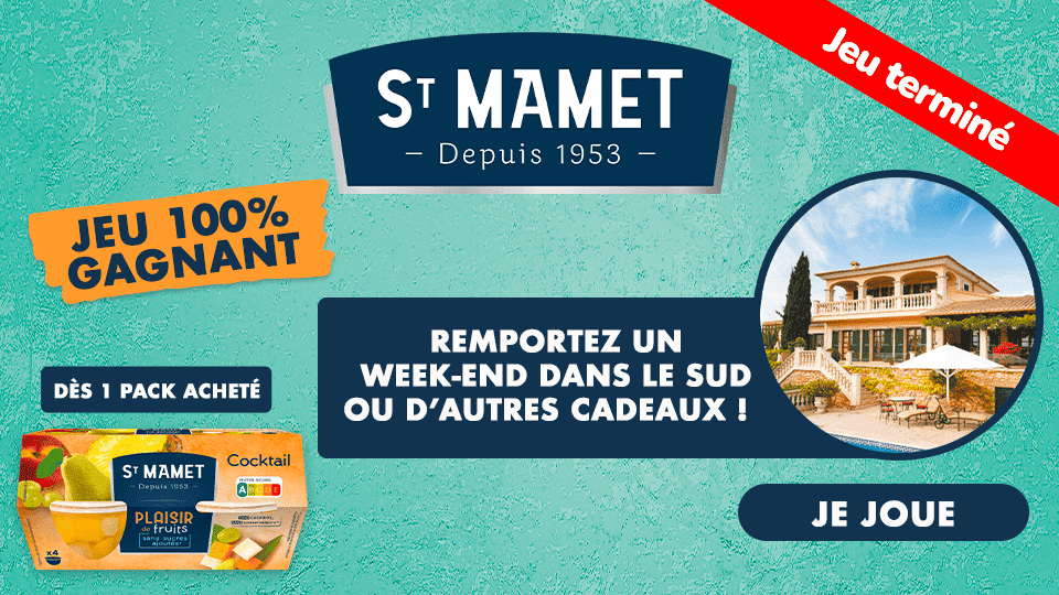 Jeu 100% Gagnant Saint-Mamet sur Fidme app - Des Week-ends à gagner