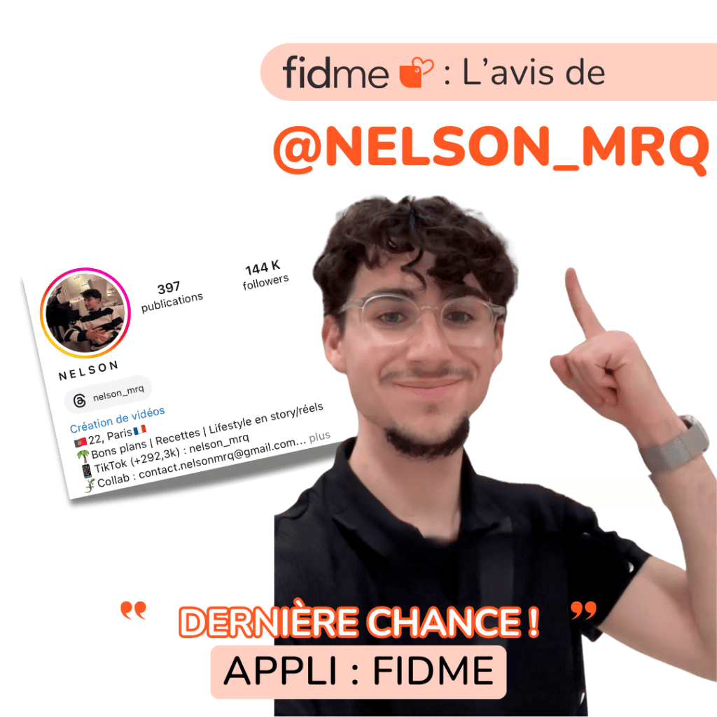 Avis vidéo de l'influenceurs @nelson_mrq spécialiste de l'optimisation de Courses qui recommande l'app Fidme pour ses Cartes de fidélité et des économies plus simples