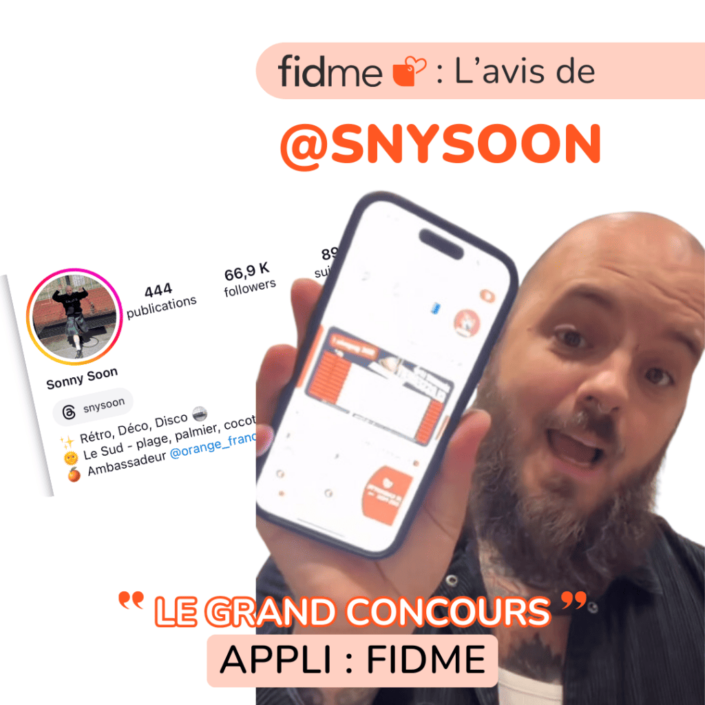 Avis vidéo de l'influenceurs @SnySoon sur Fidme, qui utilise l'application gratuite Fidme pour ses Cartes de fidélité et ses Promos Bons plans